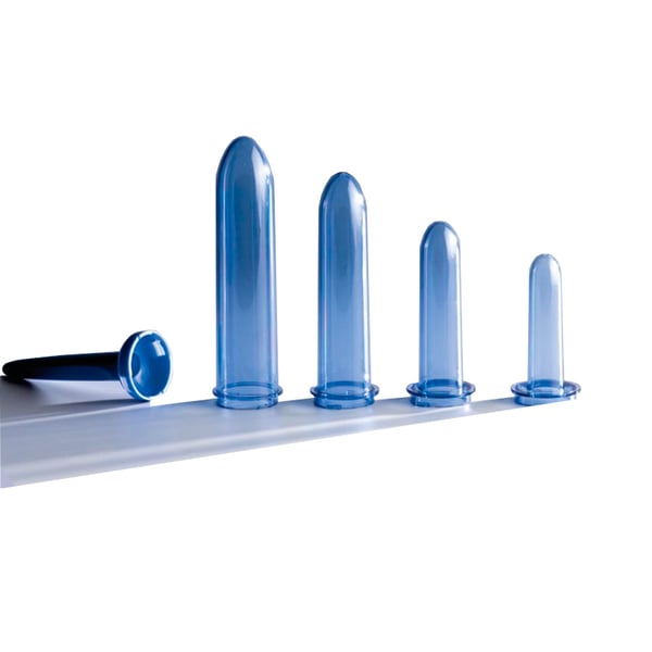 Feminaform vaginal dilation set (includes four dilators + universal handle + basic lubricant + case + instructions)