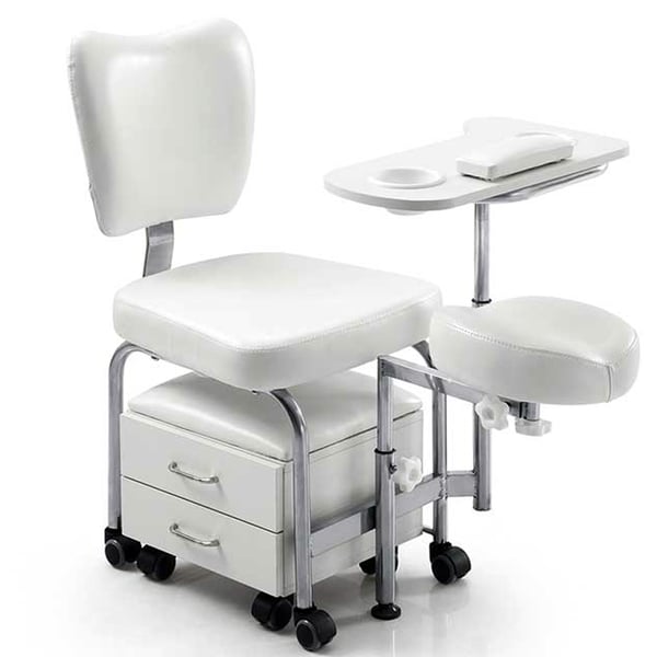 Tendy pedicure chair: Equipped with stool and chest of drawers