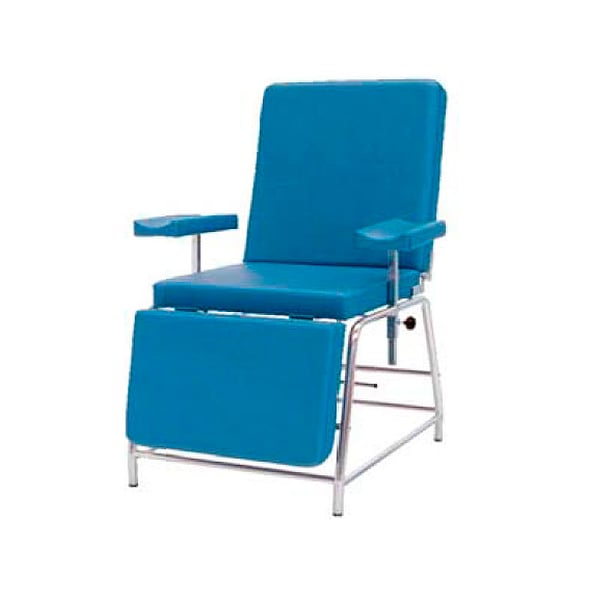 Blood extraction chair: made of chromed steel (165 x 60 x 80 cm)