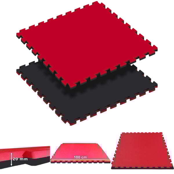 Tatami Puzzle reversible Kinefis black - red (thickness 20 mm)