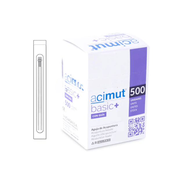 Silicone acupuncture needle with silver-plated Chinese handle and guide (Azimut Basic+) 500 pcs