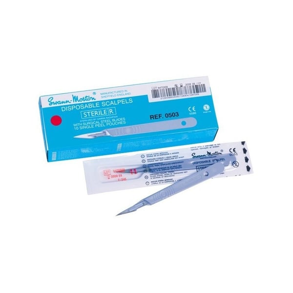 Disposable Scalpel with Handle -0505 Swan Norton - Box of 10 units (various sizes)