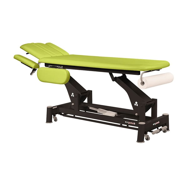 Ecopostural technical electric stretcher: two bodies with folding arms, black connecting rod structure and T03 head (62 x 207 cm)