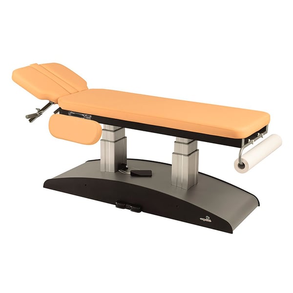 Ecopostural electric stretcher: Vertical elevation, two bodies, folding arms and headrest inclination up to 40º in negative (50x188 cm)