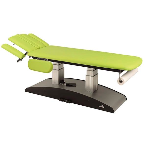 Ecopostural electric stretcher: Vertical elevation, folding armrests, two bodies and up to 90º headrest inclination (62x207 cm)