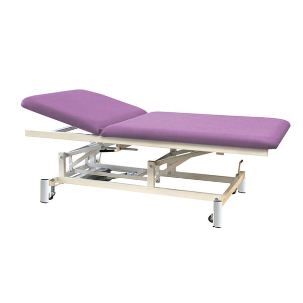 Two-body electric stretcher, Bobath type, Kinefis Quality: with welded steel structure, height adjustment with electric motor and R1 wheels