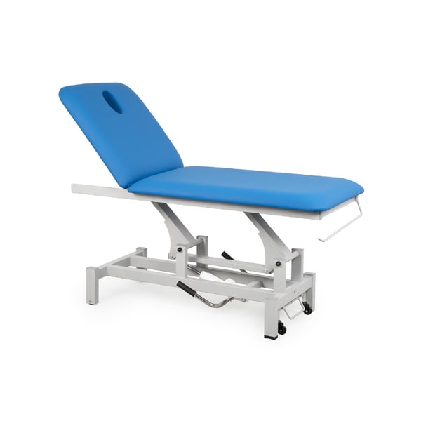Kinefis Comfort two-section hydraulic treatment table: incorporates a face opening