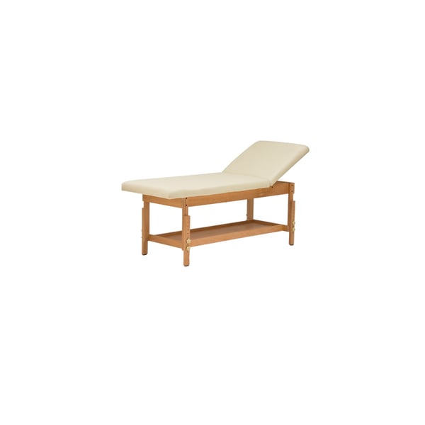 Natural Wooden Stretcher with 2 bodies: With adjustable backrest and storage shelf
