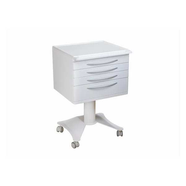 Mobile trolley with wheels: contains four drawers and a ceramic worktop