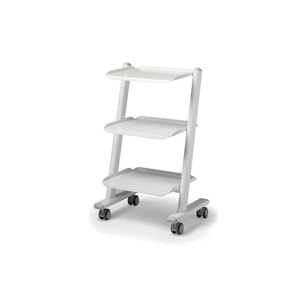 Mobile Dental Clinic Cart with Three Shelves - Glossy White