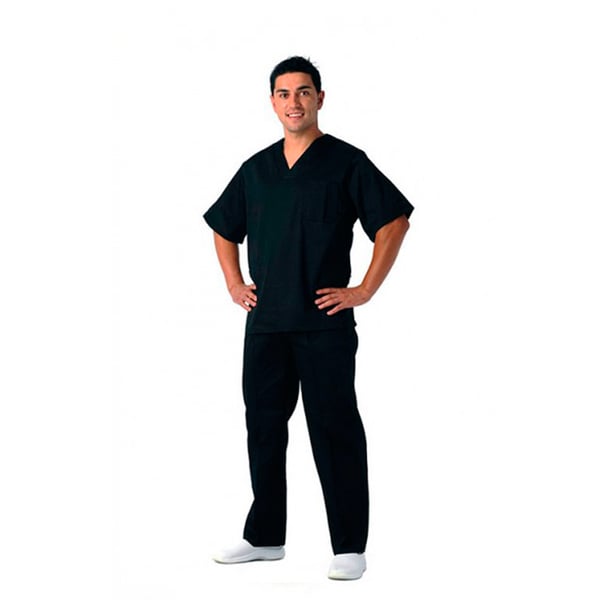 Kinefis Unisex Scrub Tunic (black) Terylene 200 g. Domestically Manufactured.