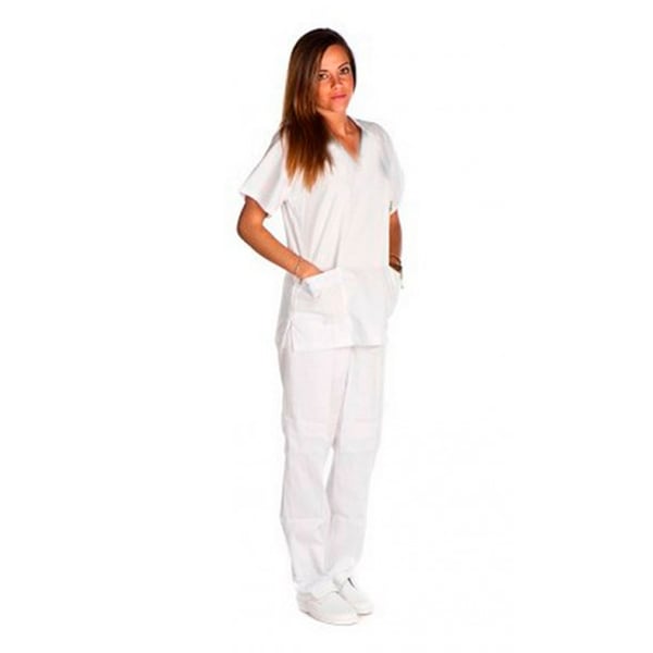 Kinefis Unisex Scrub Tunic (white) Terylene 200 g. Domestically manufactured.