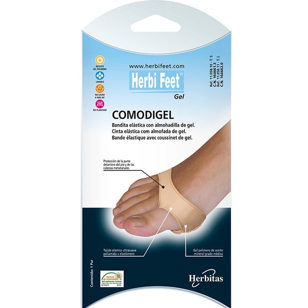 Comodigel Size S and L: Elastic band with gel to protect the front part of the foot