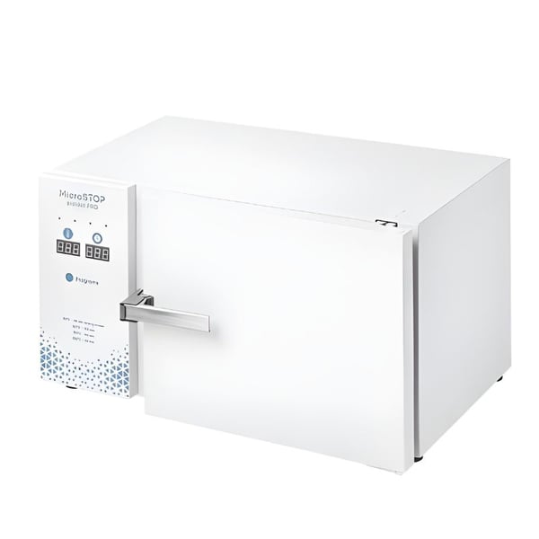 Microstop Protect PRO dry heat sterilizer with 7 trays for clinical and aesthetic instruments