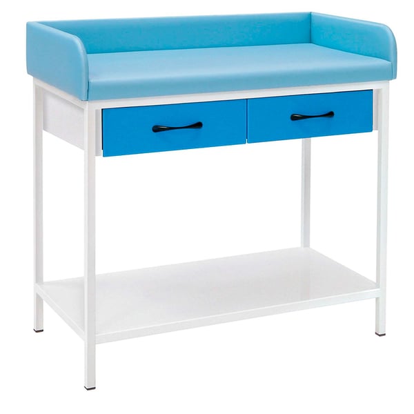 Naked baby table: Ideal for newborn examination. Equipped with two drawers (several colors available)