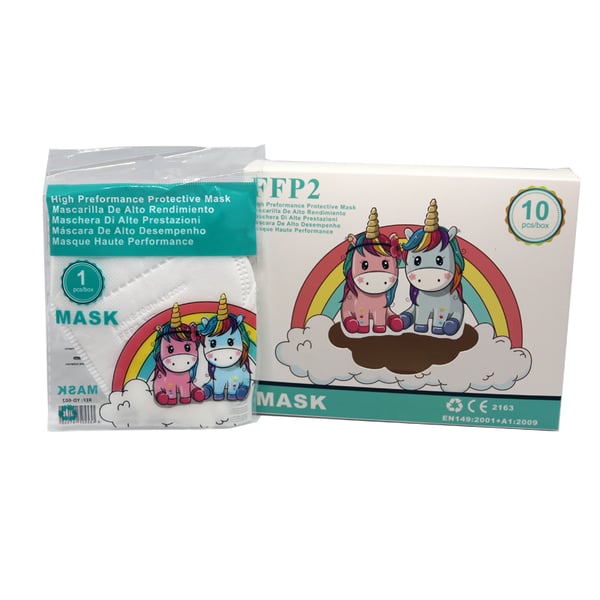 FFP2 boy / girl masks with European CE certificate white color (individually bagged - Box of 10 units)