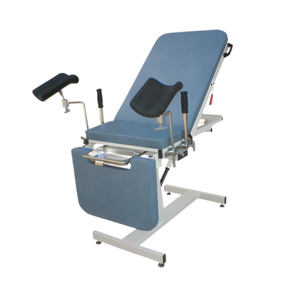 MGP.740P gynecological table with enamelled steel frame, Trendelenburg position and multi-adjustable leg rests