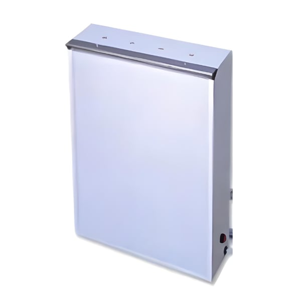 Wall-mounted negatoscope, enamelled steel, 1 screen