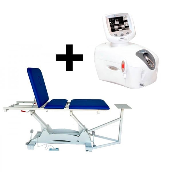 Servitec height-adjustable traction stretcher pack and Tru Trac vertebral traction unit