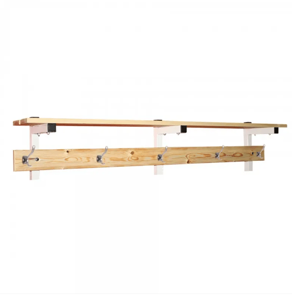 Coat rack with top shelf