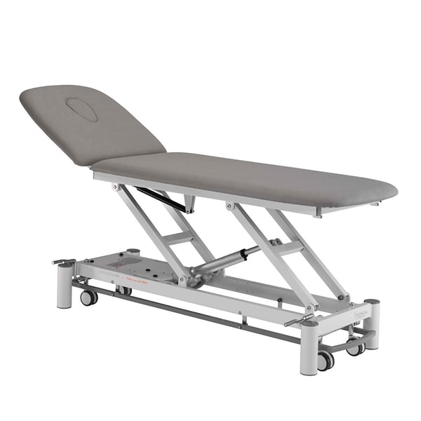 PICASSO CLUB electric treatment table: two sections, variable height and manually adjustable backrest +70º- 20º (roll holder included)
