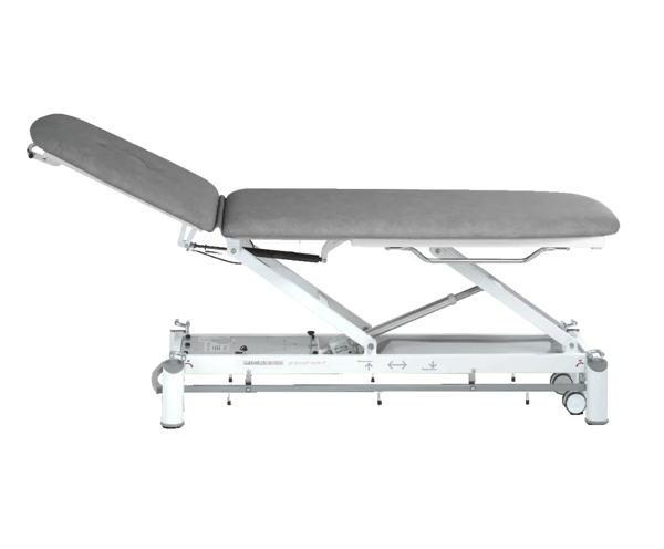 PICASSO Comfort electric treatment table: two sections with inclined-decline backrest and variable height