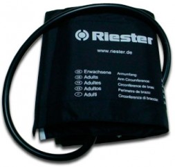 Black velcro cuff for Riester tensiometer. Adult size (three models)