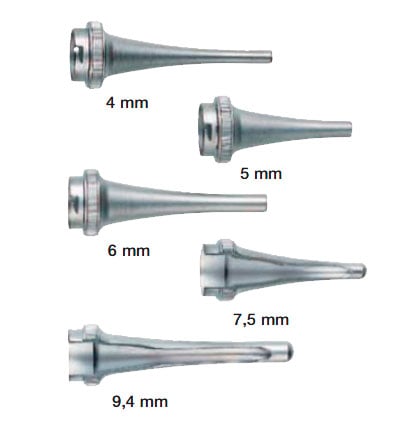 Metallic speculum Riester Ø7,5 mm, 68 mm length, Grooving, Reusable