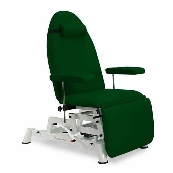 Hydraulic extraction chair: three bodies, with motorized height adjustment, arms and Trendelenburg position