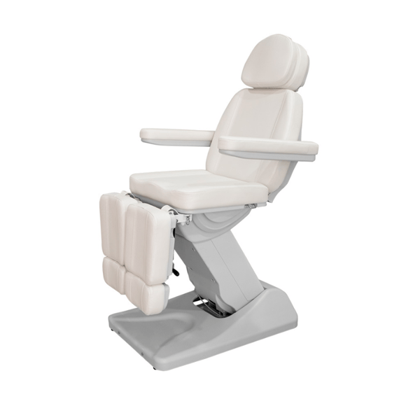 SOLSTICE Electric Podiatry Chair: Equipped with 3 motors and an LED light in the base. Advanced technology, ergonomic design, and maximum stability.