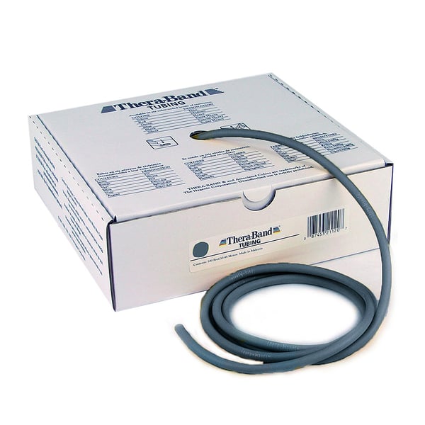 Thera Band Tubing 7.5m: Athletic Endurance Latex Tubes - Silver Color