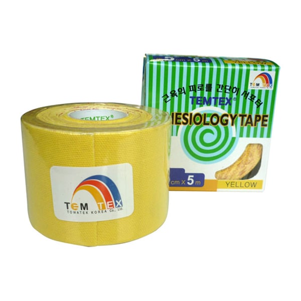Temtex Kinesiology tape color yellow (5cm x 5m)