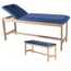 Fixed wooden stretcher of two bodies, elevation of the backrest by means of two zipper hinges