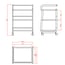 Help white metal trolley: Equipped with three large translucent glass shelves