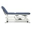 Electric stretcher for osteopathy: three bodies, with negative reclining backrest, toilet roll holder, face cap and retractable wheels