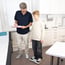 ADE Electronic Column Scale + power connector: extra-wide, flat and non-slip platform, professional class (III)