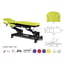 Multifunctional Ecopostural electric stretcher: three bodies with black connecting rod structure, folding arms and T01 head (62 x 200 cm)