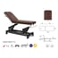 Ecopostural electric stretcher: two bodies, with black connecting rod structure and T13 headrest, reclining 15º in negative (62 x 188 cm)