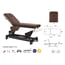 Ecopostural electric stretcher: two bodies with black connecting rod structure, folding arms and T13 headrest, 15º negative reclining (62 x 188 cm)