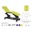 Ecopostural electric stretcher: three bodies with black connecting rod structure and T13 headrest, reclining in negative up to 10º (62 x 198 cm)