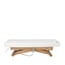Cyx+ electric massage table: three motors, SuperSoft mattress, white PU upholstery and natural wood finish