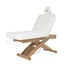 Cyx+ electric massage table: three motors, SuperSoft mattress, white PU upholstery and natural wood finish