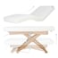 Cyx+ electric massage table: three motors, SuperSoft mattress, white PU upholstery and natural wood finish
