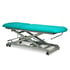 Hydraulic examination stretcher: two bodies, with straight rise without lateral movement, roll holder and facial cap (two models available) - Measures - With Retractable Wheels: 62 cm x 190 cm Premium Upholstered - Reference: CH-0127-R.62 - PVC62