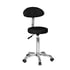 Fast Plus stool with backrest: Ergonomic design, chrome base with five wheels and adjustable height - Color: Black - Reference: A12.1023AB2