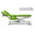 Multifunctional electric bed for osteopathy: seven bodies with reclining negative backrest, adjustable armrests, toilet paper holder, face cap and retractable wheels (two models available) - Model without Trendelenburg: 62cm x 192cm - Reference: CE-0150-ABR.62