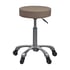 Silent Fast stool without backrest and height adjustable by gas piston: Flat and circular seat, chrome base with five silent wheels (Beige and White) - Color: Beige - Reference: A33.WKST003