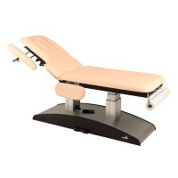 Ecopostural electric stretcher: Vertical elevation, head tiltable up to 90º and two bodies with armrests (62x188 cm)