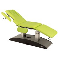 Ecopostural electric stretcher: Three bodies with hydraulic system for backrest and headrest, and built-in armrests (62x198 cm)
