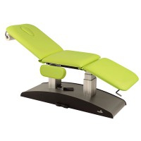 Ecopostural electric stretcher: Vertical elevation with foot control, three sections and folding armrests (62x198 cm)